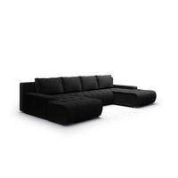 WOHNLANDSCHAFT Vogar In Poso - Schwarz, Holzwerkstoff/Textil (350/85/185cm) - Fun Möbel