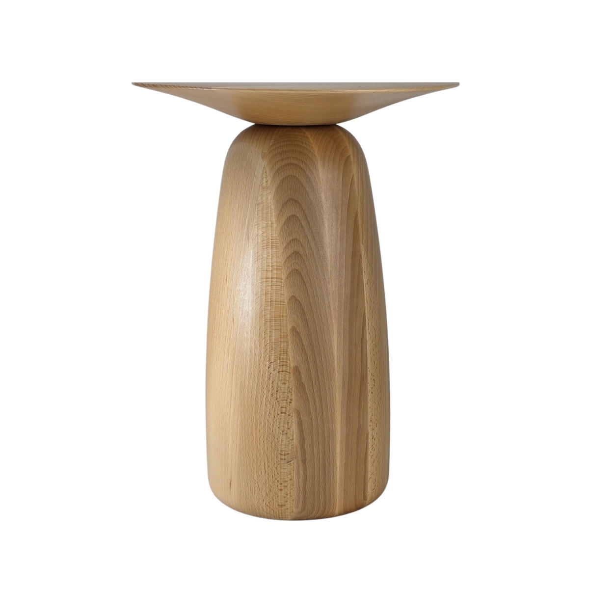 BEISTELLTISCH Baobab44, Ovaler Tischplatte, Buche - lackiert, Naturfarben - Buchefarben, Holz (32.5/32.5/44cm) - Kayani
