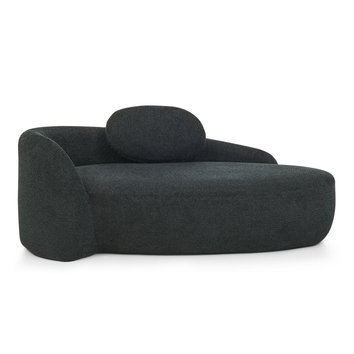 ECKSOFA 170/96/62 cm Schwarz Teddy mit Kissen - Schwarz, Textil (170/96cm) - Oxeza
