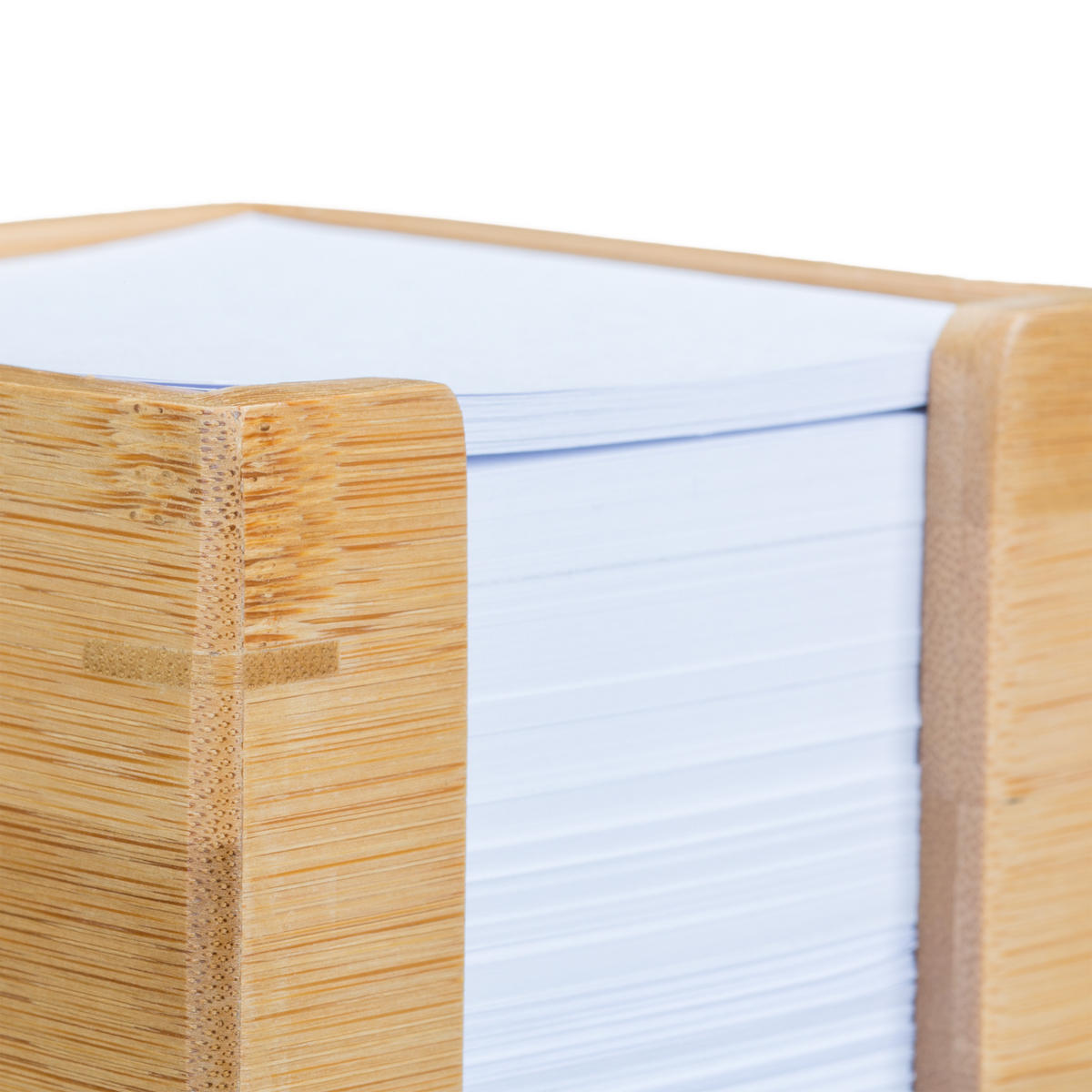 ZETTELBOX - Hellbraun, Holz/Papier (10.5/10.5/10.5cm) - Relaxdays