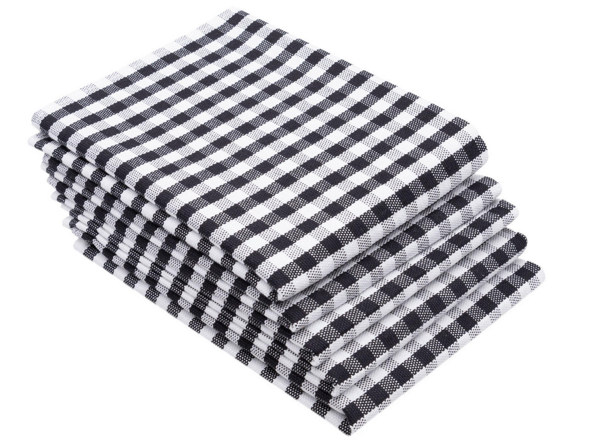 GESCHIRRTÜCHER, 5er-Set, 50x70 cm, 100% Baumwolle, Schwarz - Multicolor, Textil (50/70cm) - Zollner