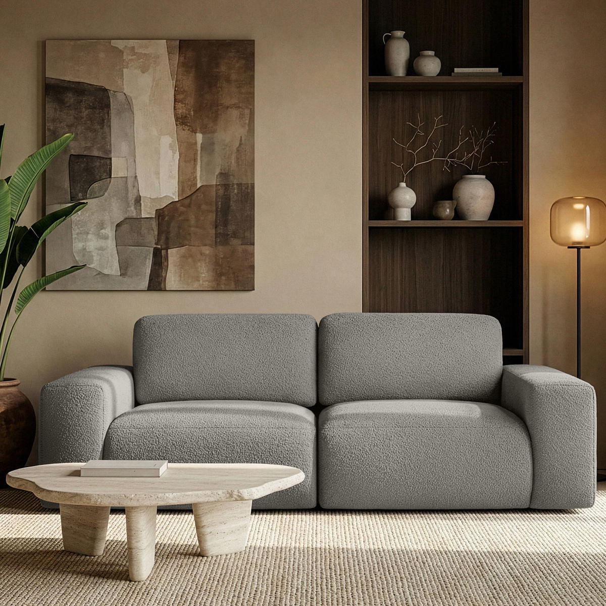 2-SITZER SOFA ZUCCO, Dunkelaschgrau - Dunkelgrau, Holz/Holzwerkstoff (212/85/100cm) - KONSIMO®