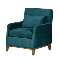 SESSEL - Nussbaumfarben/Petrol, Holz/Textil (70/84/88cm) - home24