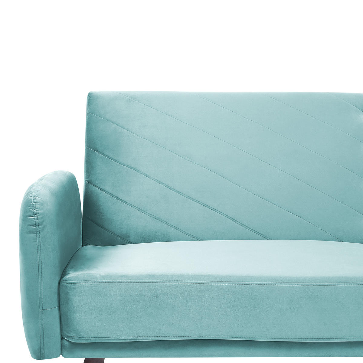 3-SITZER-SCHLAFSOFA Samtstoff Hellblau Senja - Hellblau, Textil (200/87/95cm) - Beliani