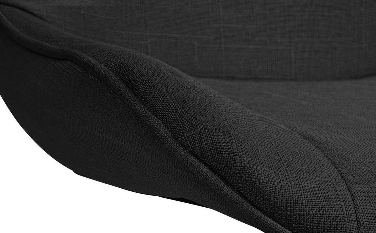 BARHOCKER Vulcano Stoff schwarz schwarz - Schwarz, Textil/Metall (49/106/51cm) - TPFLiving