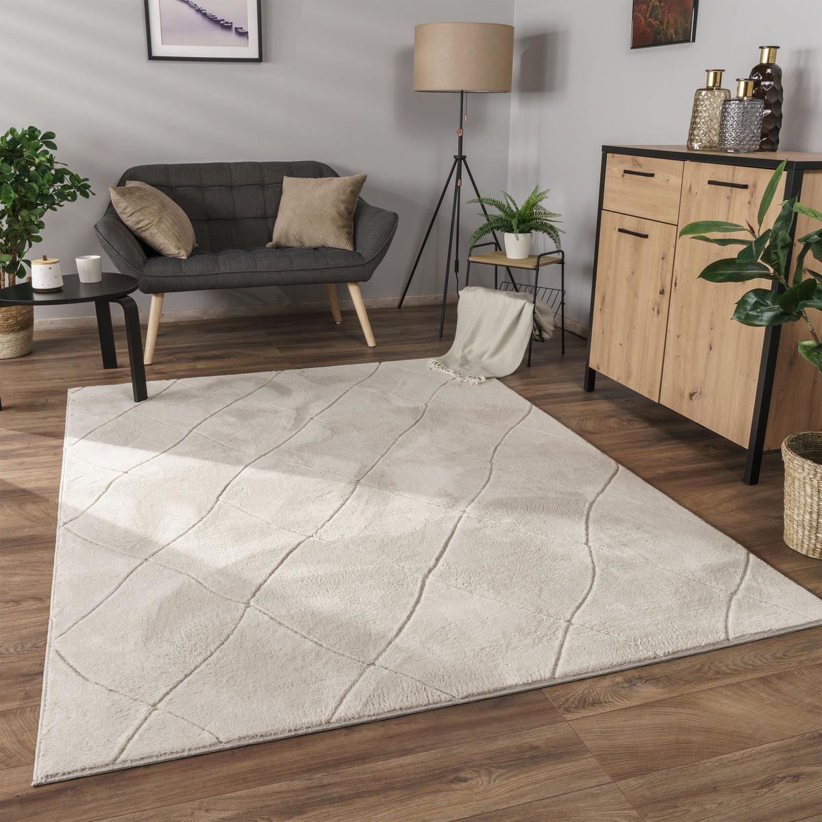 KURZFLORTEPPICH 120/160 cm Utrecht 641 - Creme, Textil (120/160cm) - Paco Home
