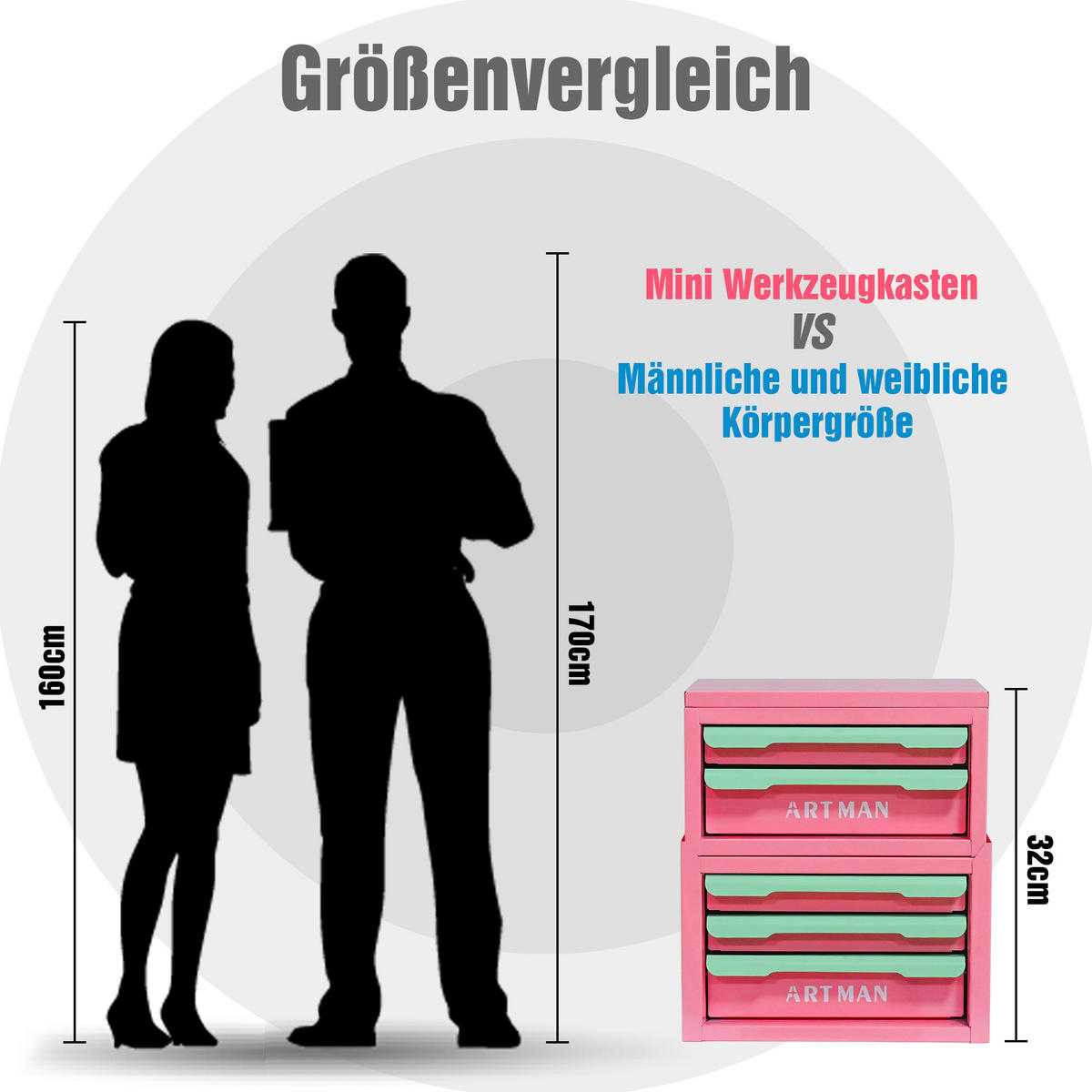 KOMBINATIONSKOFFER – Farbkombination Pink und Grün, 2 + 3 Ebenen - Multicolor, Metall (15.8/32/28.5cm) - DCA