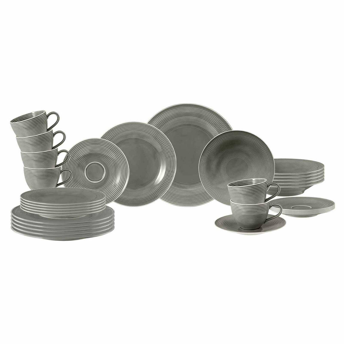 KOMBISERVICE Beat Color Glaze Perlgrau - Grau, Keramik (1/1/1cm) - Seltmann Weiden