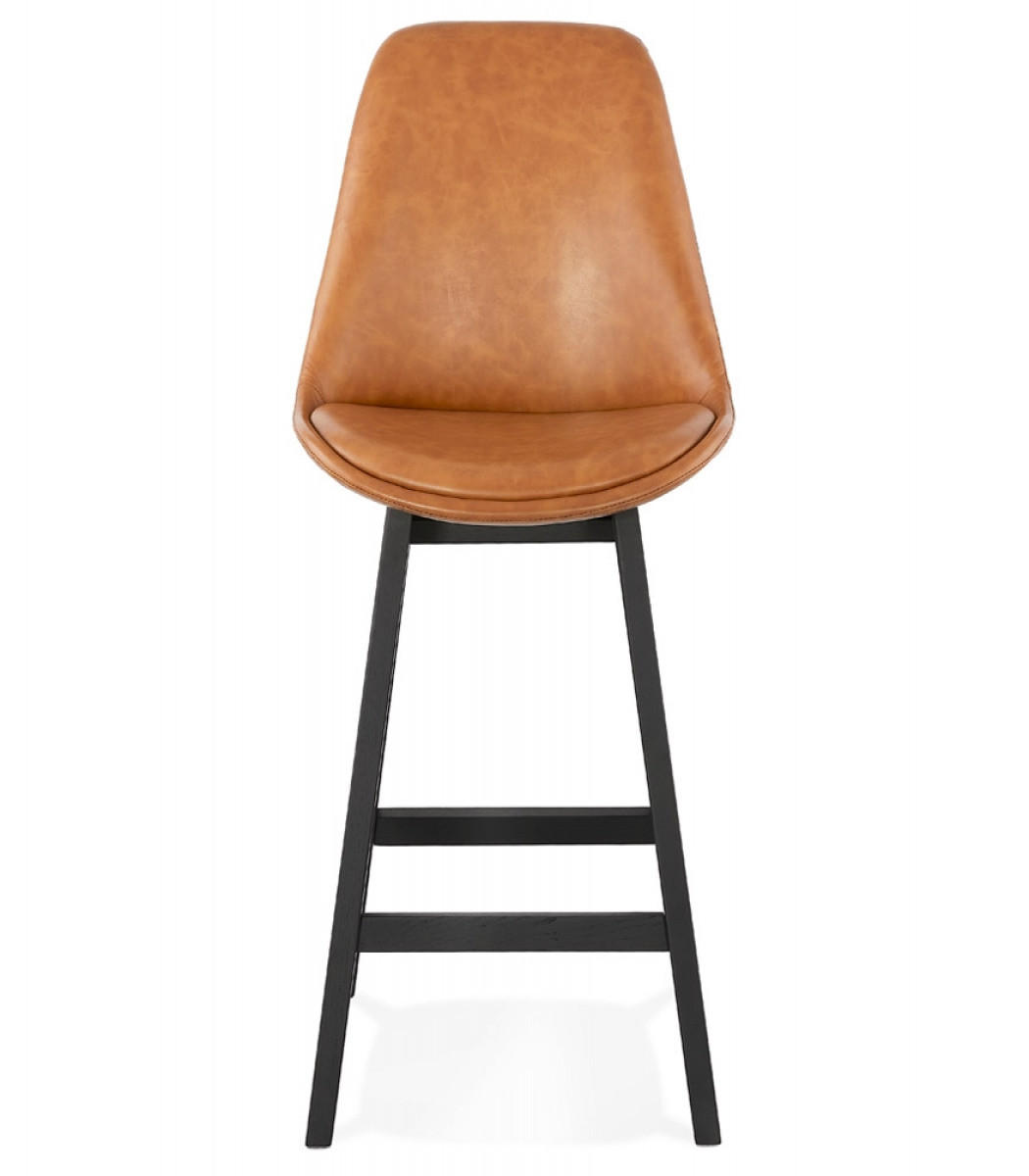 HOCHSTUHL aus Holz im modernen Stil ELENA, Braun-Schwarz 48x56x102 cm - Schwarz/Braun, Eichenholz/Holz (48/102/56cm) - KADIMA DESIGN