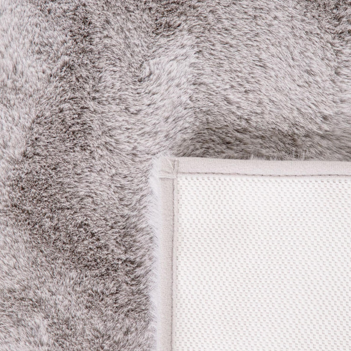 TEPPICH Hochflor Badezimmer waschmaschinenwaschbar Unifarben schmutzabweisend Grau Rechteckig 60x100 - Grau, Textil (60/100cm) - KADIMA DESIGN
