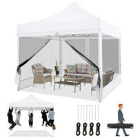 FALTPAVILLON 3x3m Wasserdicht mit 4 Seitenwänden und Moskitonetz - Weiß, Textil (300/335/300cm)