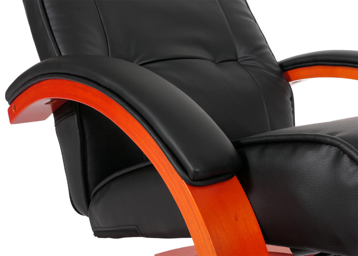 RELAXSESSEL MIT HOCKER Schwarz - Schwarz, Textil (66/104/89cm) - MCW