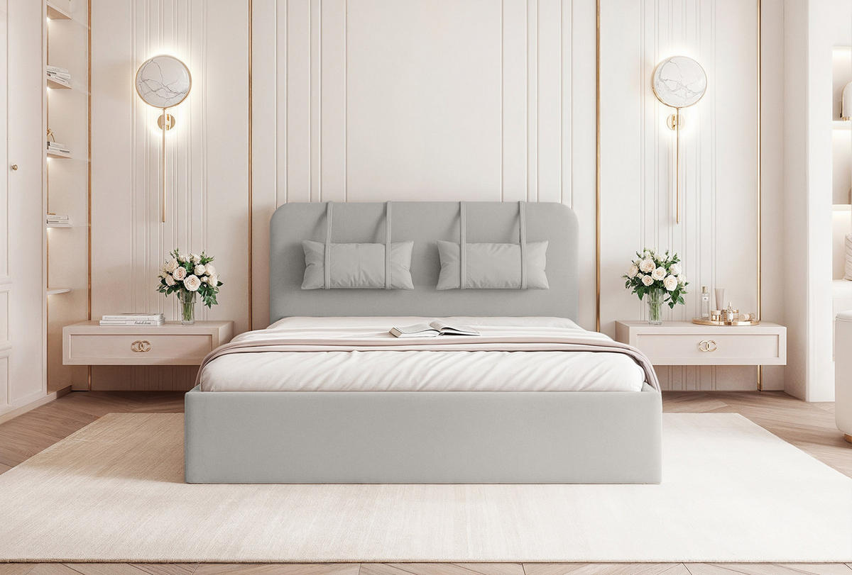 POLSTERBETT Lexal 200x200 cm, Grau - Grau, Textil (200/200cm) - Fedve