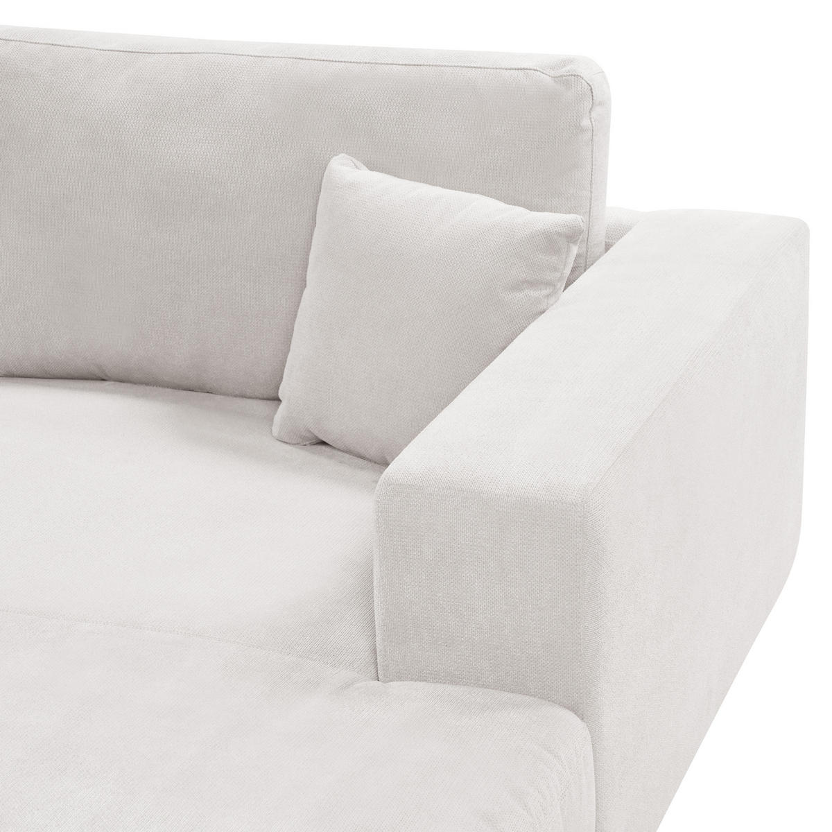3-SITZER-ECKSOFA cremeweiß rechtsseitig Lofoten - Schwarz/Weiß, Textil (250/190cm) - Beliani
