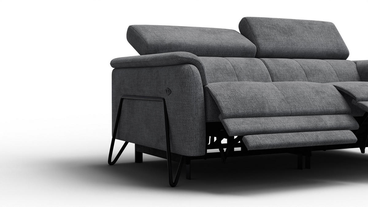 RELAXSOFA RODEN 3-Sitzer, dunkelgrau - Dunkelgrau, Holz/Textil (194/82/103cm) - Courtois Laville