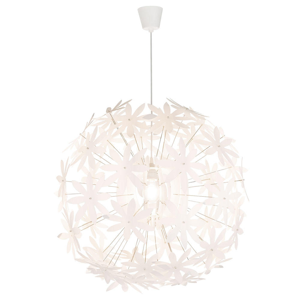 LED HÄNGELEUCHTE Kunststoff Weiß Blüten Design - Weiß, Kunststoff (60/60/150cm) - Globo Lighting