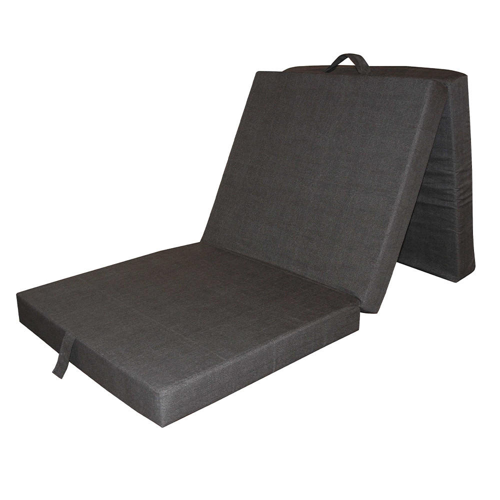 FALTMATRATZE Anthrazit 190 x 70 cm - Anthrazit, Textil - VitaliSpa