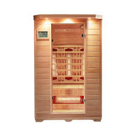 INFRAROTKABINE REDSUN M - mit Vollspektrumstrahler - Braun, Holz (120/190/105cm) - Home Deluxe
