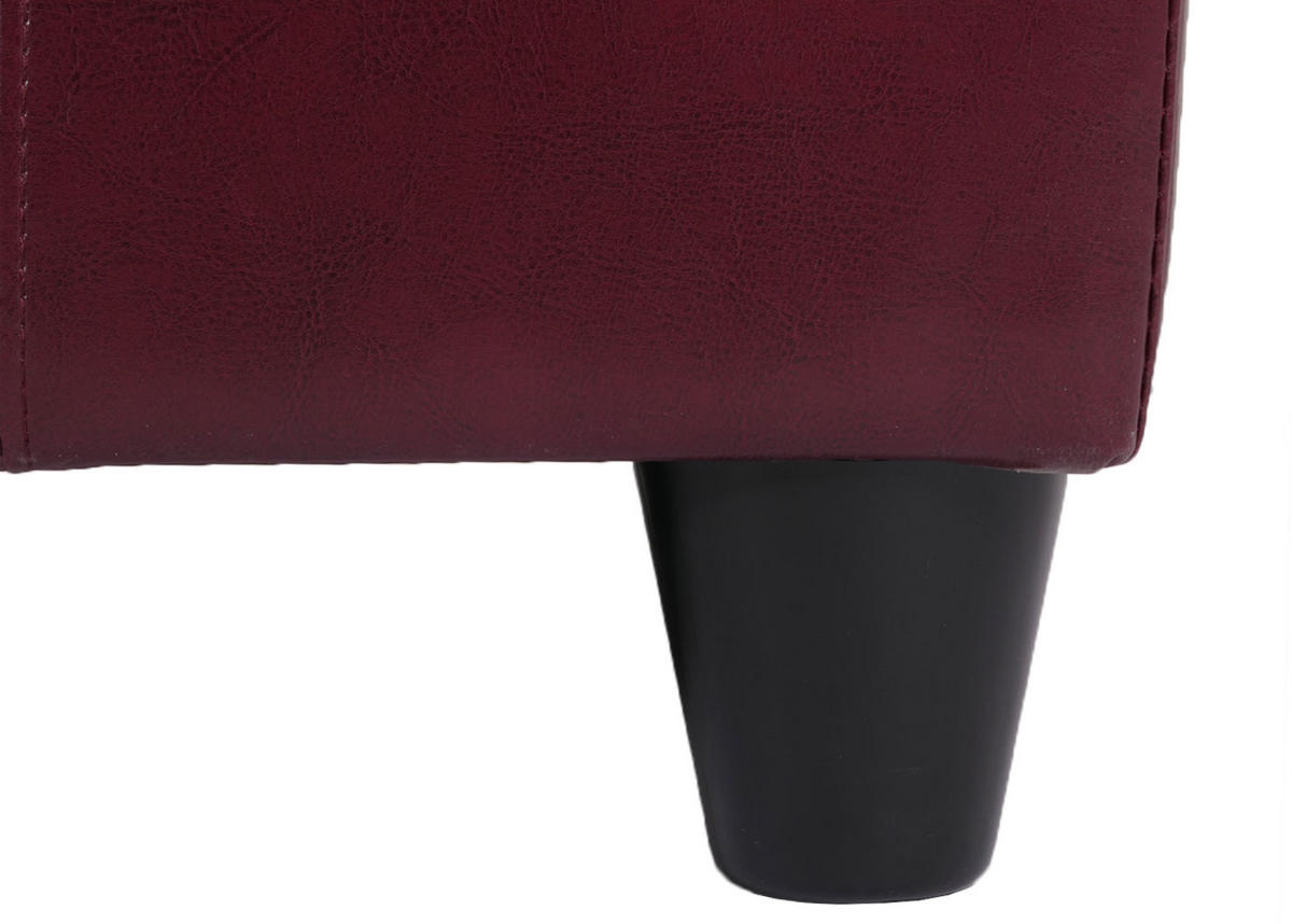 AUFBEWAHRUNGS-TRUHE Sitzbank Lars 45x112x45cm Rot Leder + Kunstleder - Rot, Kunststoff (112/45/45cm) - BERLINLODGE