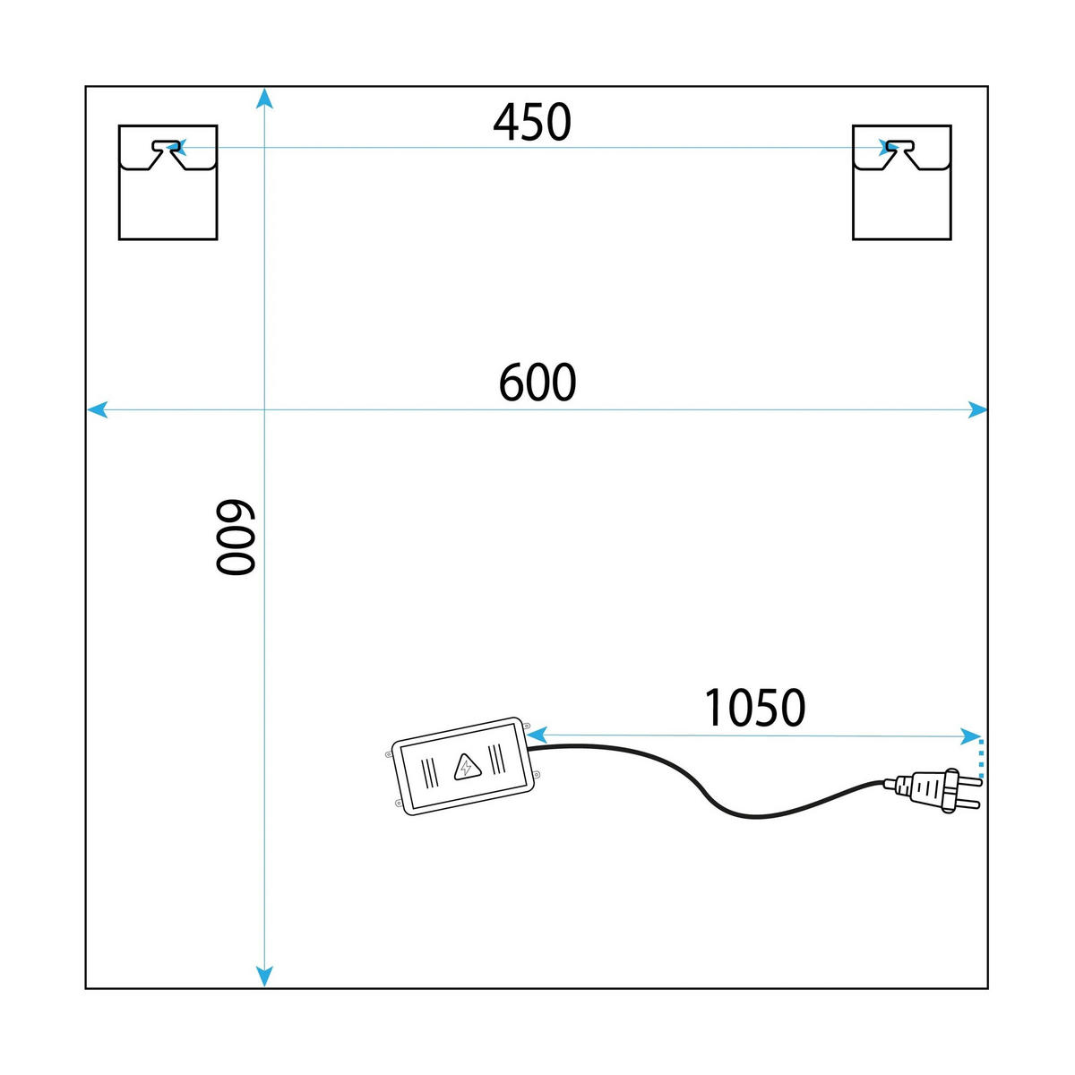 SPIEGEL Rea Led 60x60 Yh-bl-12 - Transparent, Glas (60/2/60cm) - REA