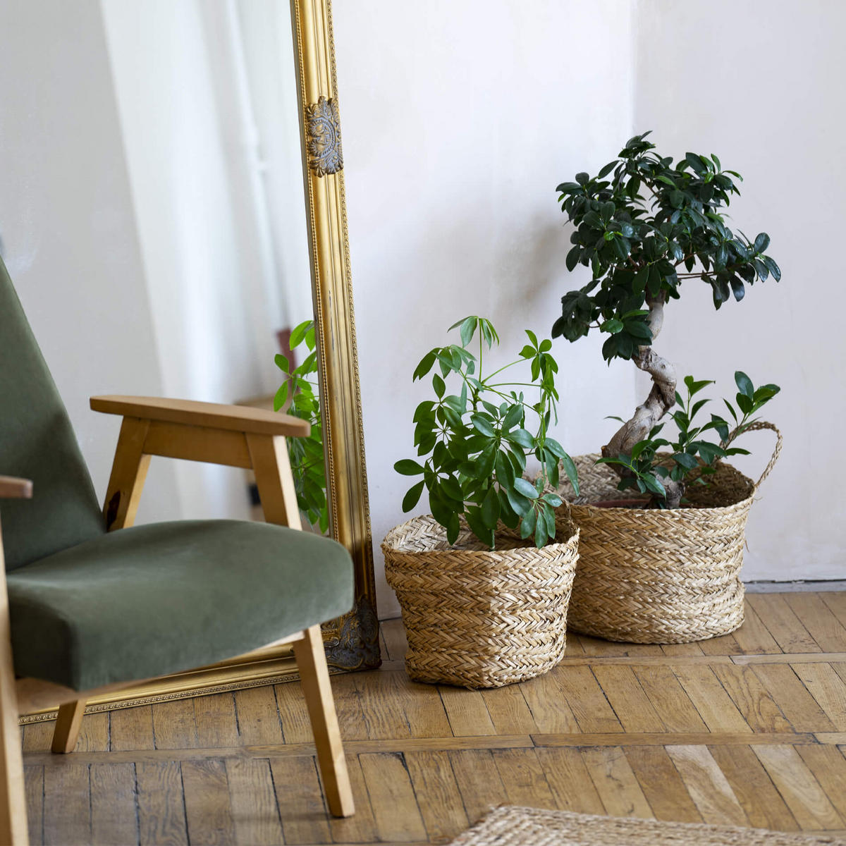 AUFBEWAHRUNGSKÖRBE Braun 41/41/35 cm - Hellbraun, Naturmaterialien (41/35cm) - Mobili Rebecca