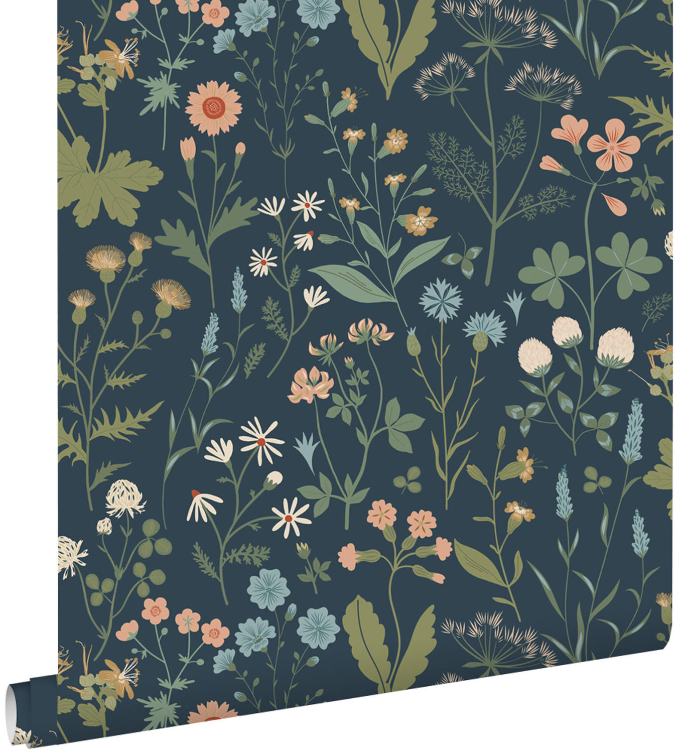TAPETE Feldblumen 53 cm x 10.05 m - Blau, Papier (53/1000cm) - ESTAhome
