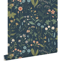 TAPETE Feldblumen 53 cm x 10.05 m - Blau, Papier (53/1000cm) - ESTAhome
