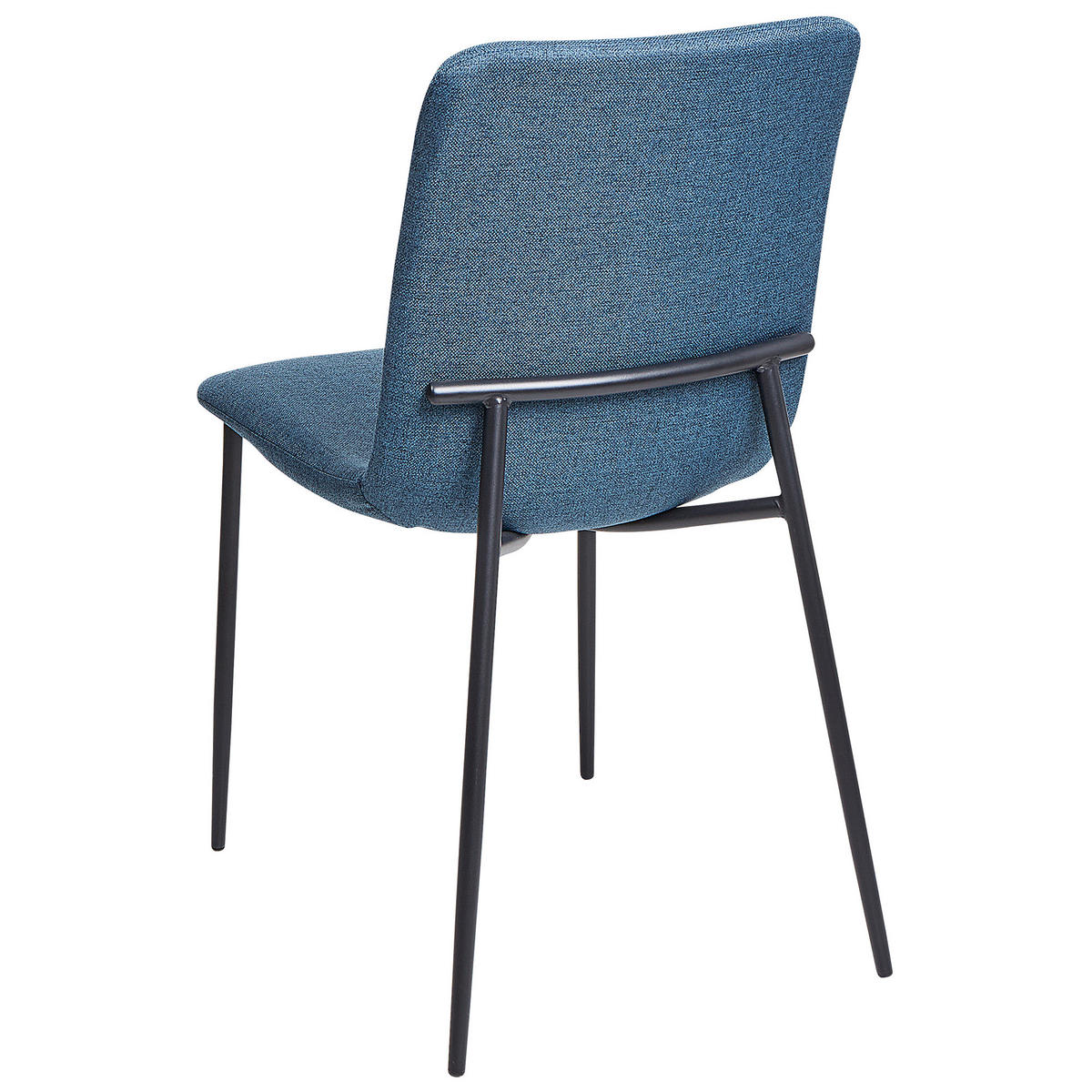 ESSZIMMERSTUHL 4er-Set Dunkelblau Glendive - Blau/Schwarz, Textil (44/81/65cm) - Beliani