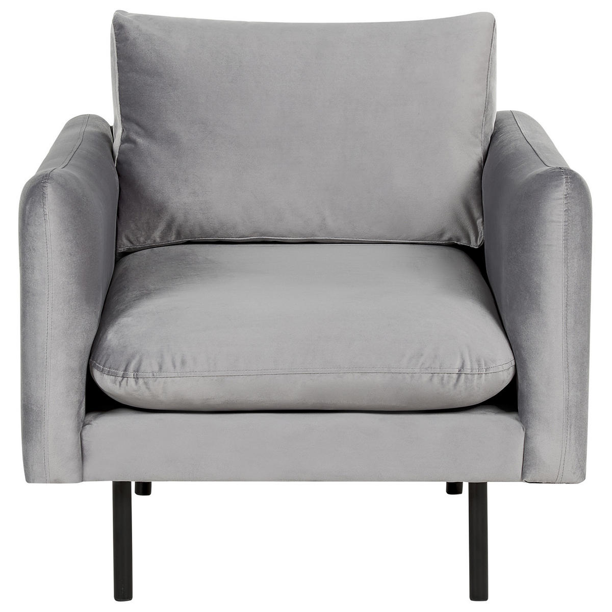 SADA POHOVEK 4-místná Sametová látka Šedá Vinterbro - černá/tmavě šedá, textil (220/85/85cm) - Beliani
