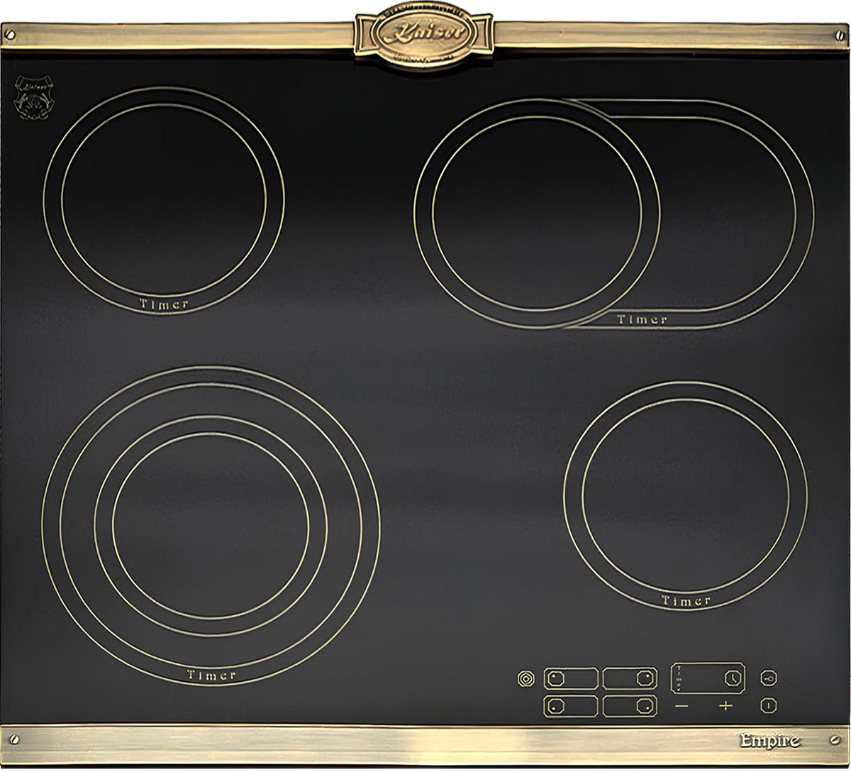 BACKOFEN-SET Elektro Backofen 60 cm EH 6355 Em+KCT 6185 Em Glaskeramik Kochfeld 60 cm - Schwarz, Metall (59.4/59.4/57.5cm) - Kaiser Küchengeräte