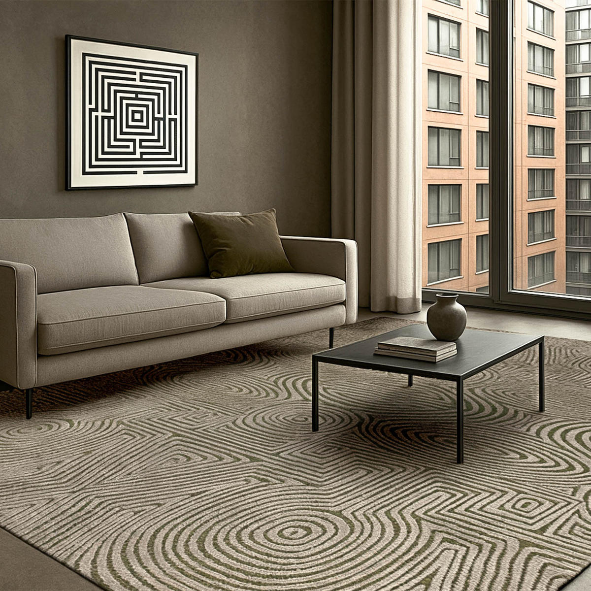 TEPPICH Green Beach Lola&Moi 200/280 cm - Grün, Kunststoff/Textil (200/280cm) - Lola&Moi