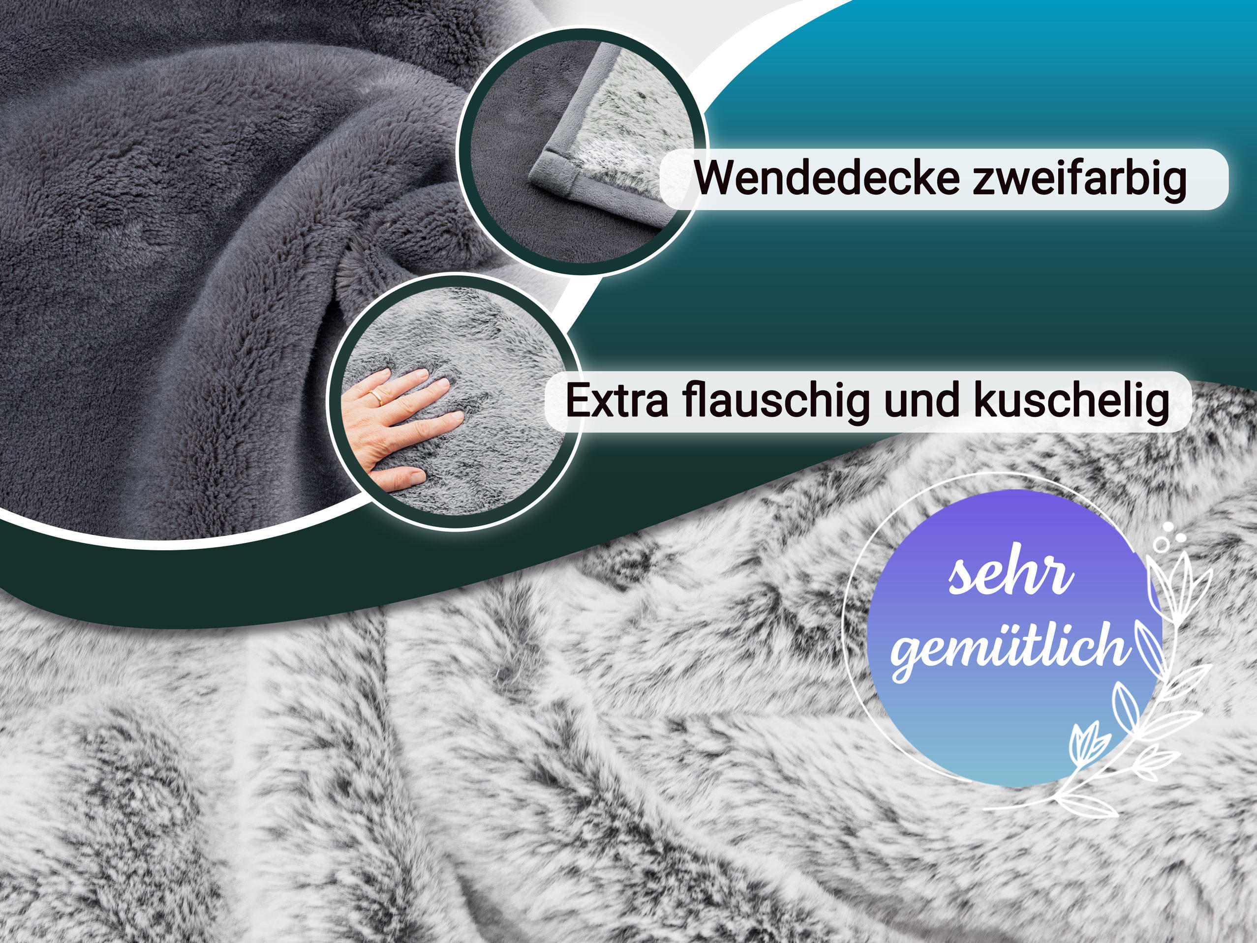 KUSCHELDECKE, 100% Polyester - Grau, Textil (150/200cm) - Zollner