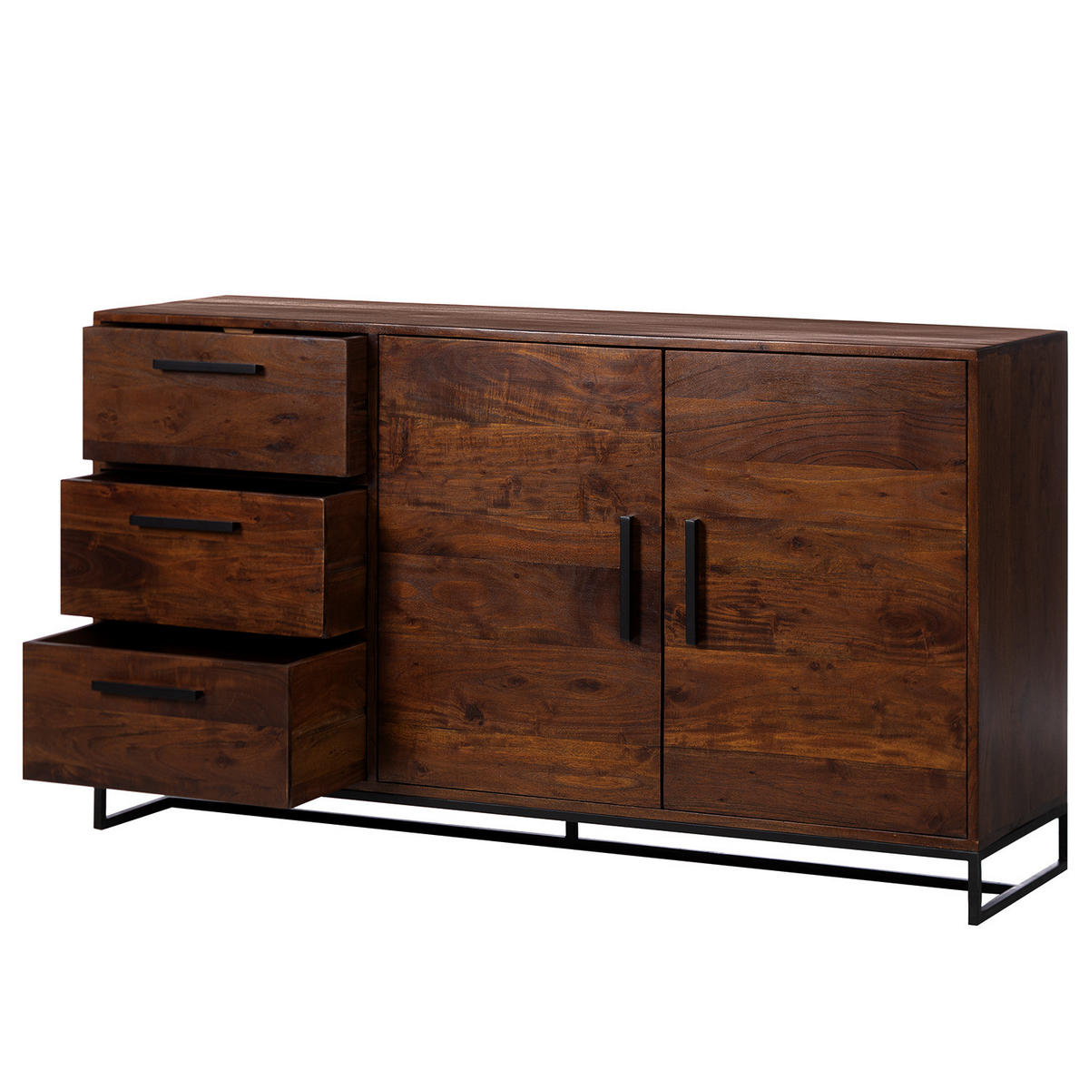 SIDEBOARD - Akazie massiv - Akaziefarben, Holz (145/80/40cm) - home24