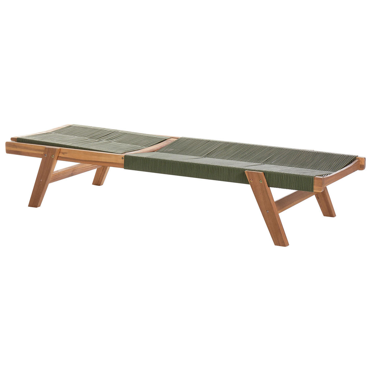 GARTENLIEGE Grün Prossedi - Hellbraun/Grün, Holz (64/35/190cm) - Beliani