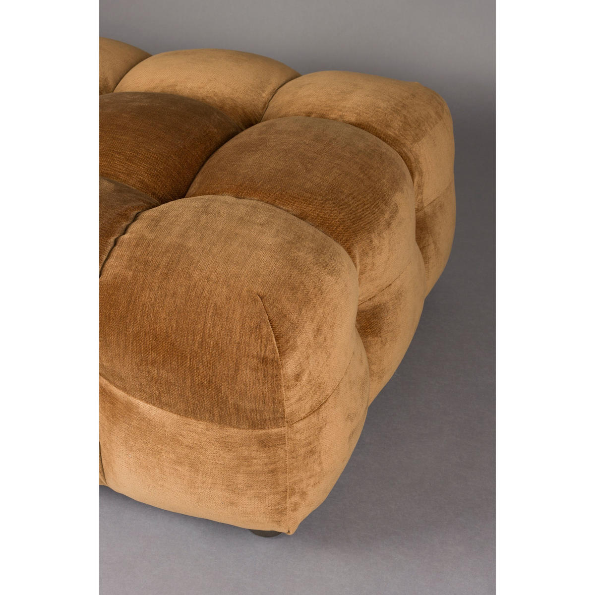 SITZHOCKER Hackman Samt Cognac/ Braun - Braun, Kunststoff (100/45/100cm) - Dutchbone