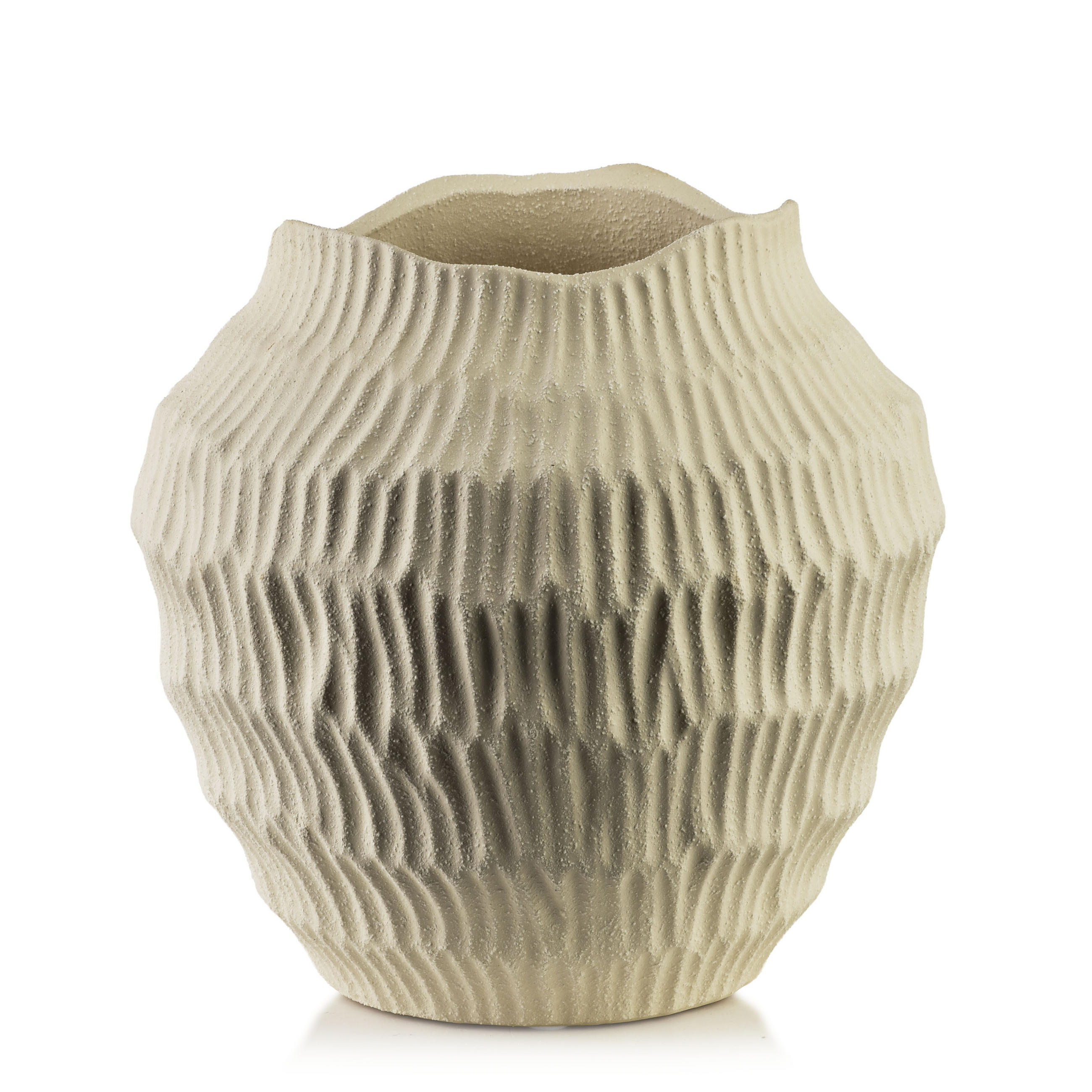VASE Manon 19,5/19cm Poliresin - Beige, Kunststoff (10cm) - Mondex