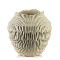 VASE Manon 19,5/19cm Poliresin - Beige, Kunststoff (10cm) - Mondex