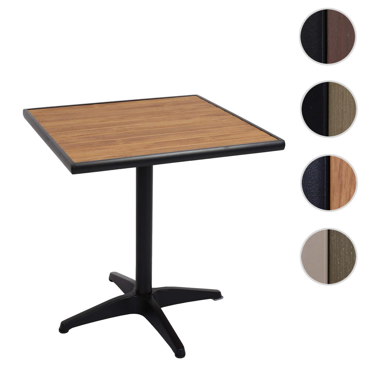 GARTENTISCH Schwarz, Braun - Schwarz/Braun, Metall (70/70/74cm) - MCW