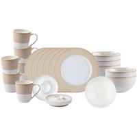 FRÜHSTÜCKSSERVICE Geo beige 24er Set - Beige, Keramik (2/2/2cm) - Ritzenhoff Breker