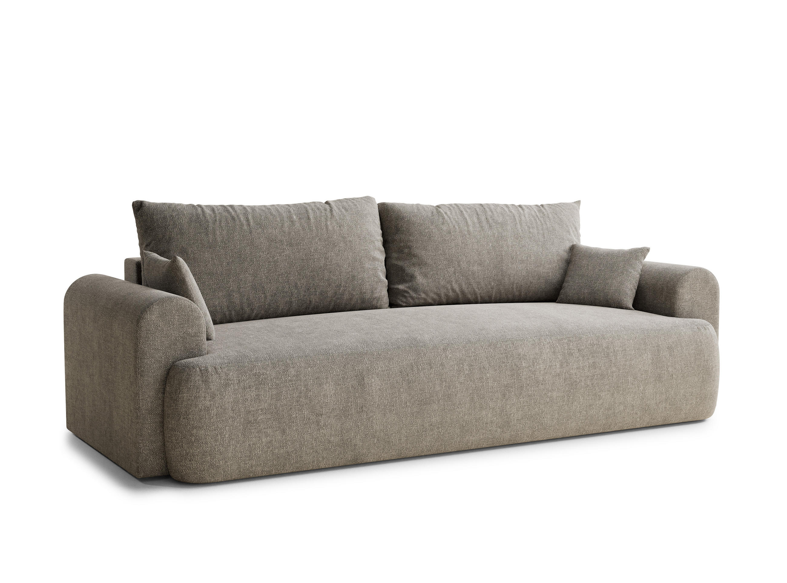 SOFA MIT SCHLAFFUNKTION Toluca Braun Chenille-Stoff - Schwarz/Braun, Holz/Holzwerkstoff (247/69/104cm) - Maison de Reve