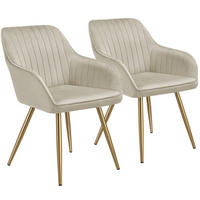 ESSZIMMERSTUHL 2er Set Marilyn 58 x 62 x 82 cm creme/gold - Goldfarben/Creme, Kunststoff (58/82/62cm) - tectake