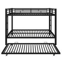 ETAGENBETT mit Ausziehbett und Geländer Schwarz 140x200 cm Metall - Schwarz, Metall (140/200cm) - SONNENH