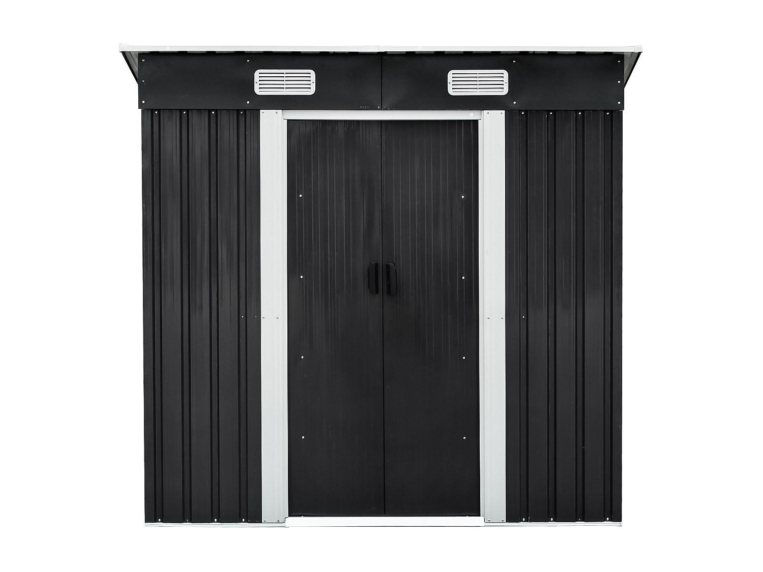 SCHREBERGARTENHAUS - 183 cm x 109 cm - metall - anthrazitgrau Manso - Anthrazit, Metall (183/170/109cm) - Vente-Unique