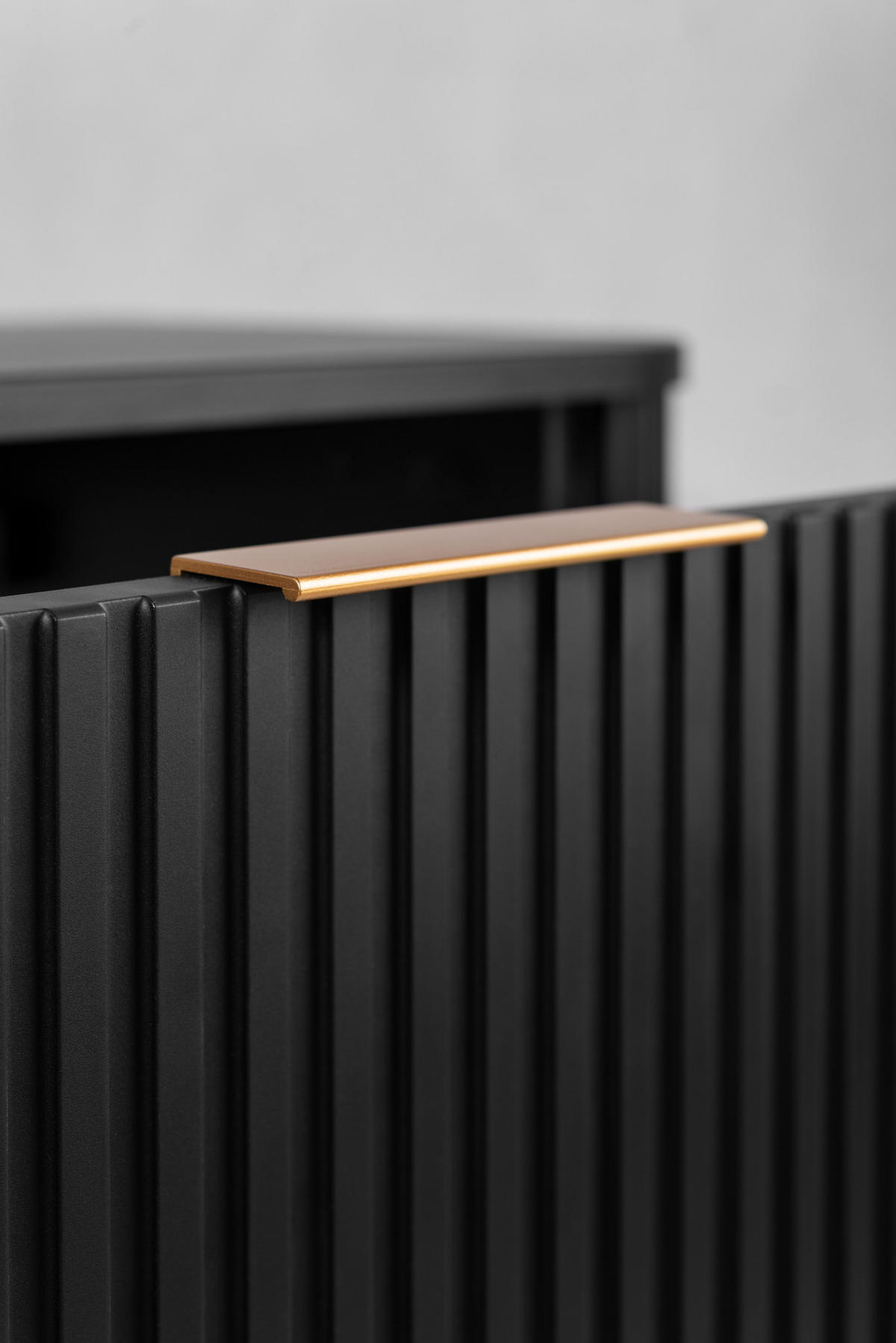 BADEZIMMERSCHRANK : Farbe Schwarz, Griff gold, Füße gold, 100 x 41,5 x 66,7 cm - Goldfarben/Schwarz, Holzwerkstoff (100/66.7/41.5cm) - 3XE LIVING
