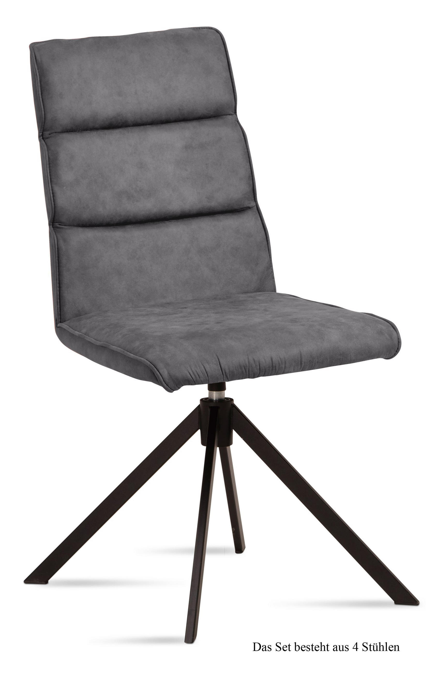 ESSZIMMERSTUHL drehbar (4er-Set) Deedea 47x92x60 Schwarz/Grau - Schwarz/Grau, Kunststoff (60/92/47cm) - 58aufmkessel