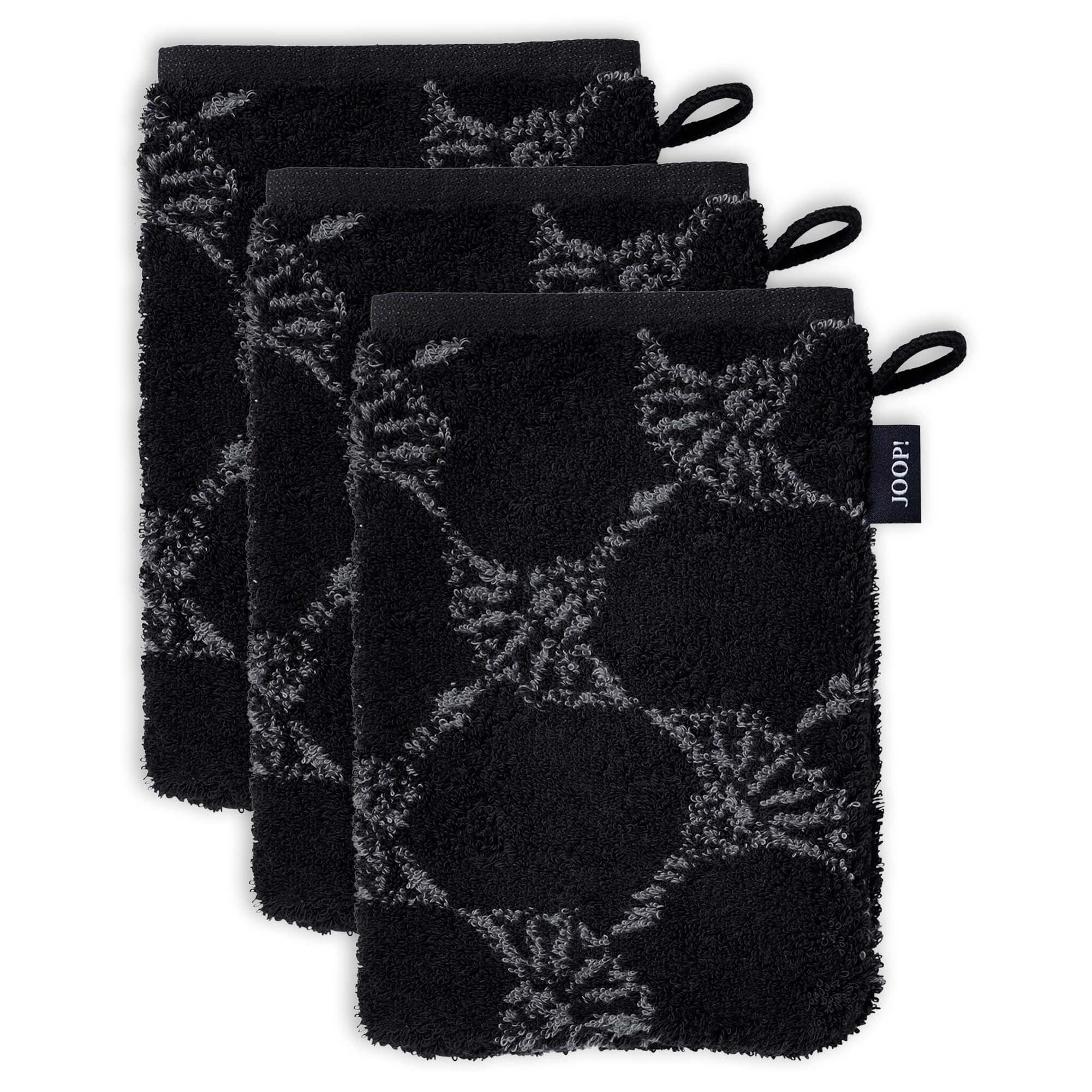 WASCHLAPPEN Unisex Doubleface Schwarz 3er Pack Baumwolle - Schwarz, Textil (16/22cm) - Joop!