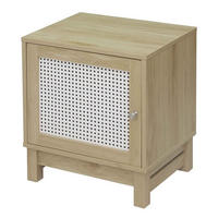 NACHTTISCH mit 1 Tür Rattanimitat - Apfelbaumfarben, Holzwerkstoff (35/50/45cm) - Calicosy