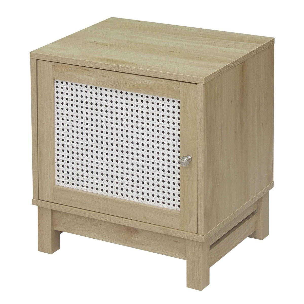 NACHTTISCH mit 1 Tür Rattanimitat - Apfelbaumfarben, Holzwerkstoff (35/50/45cm) - Calicosy