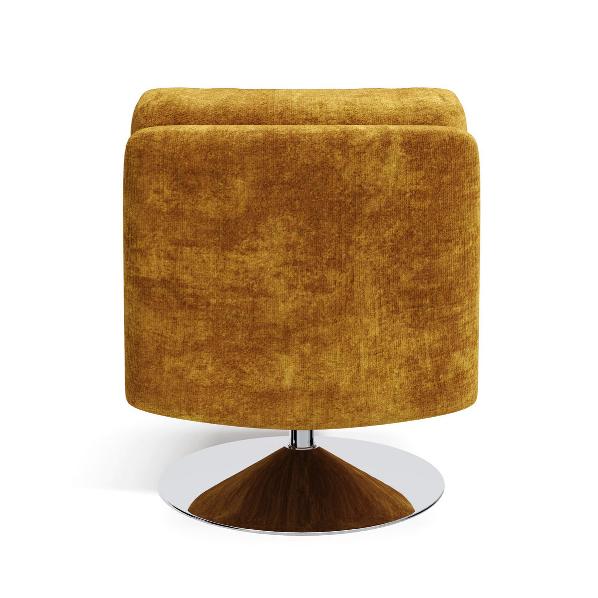 SESSEL Texturierter Samt Senf 60.5cm - Dunkelgelb, Textil (60/80/74cm) - Sia Home