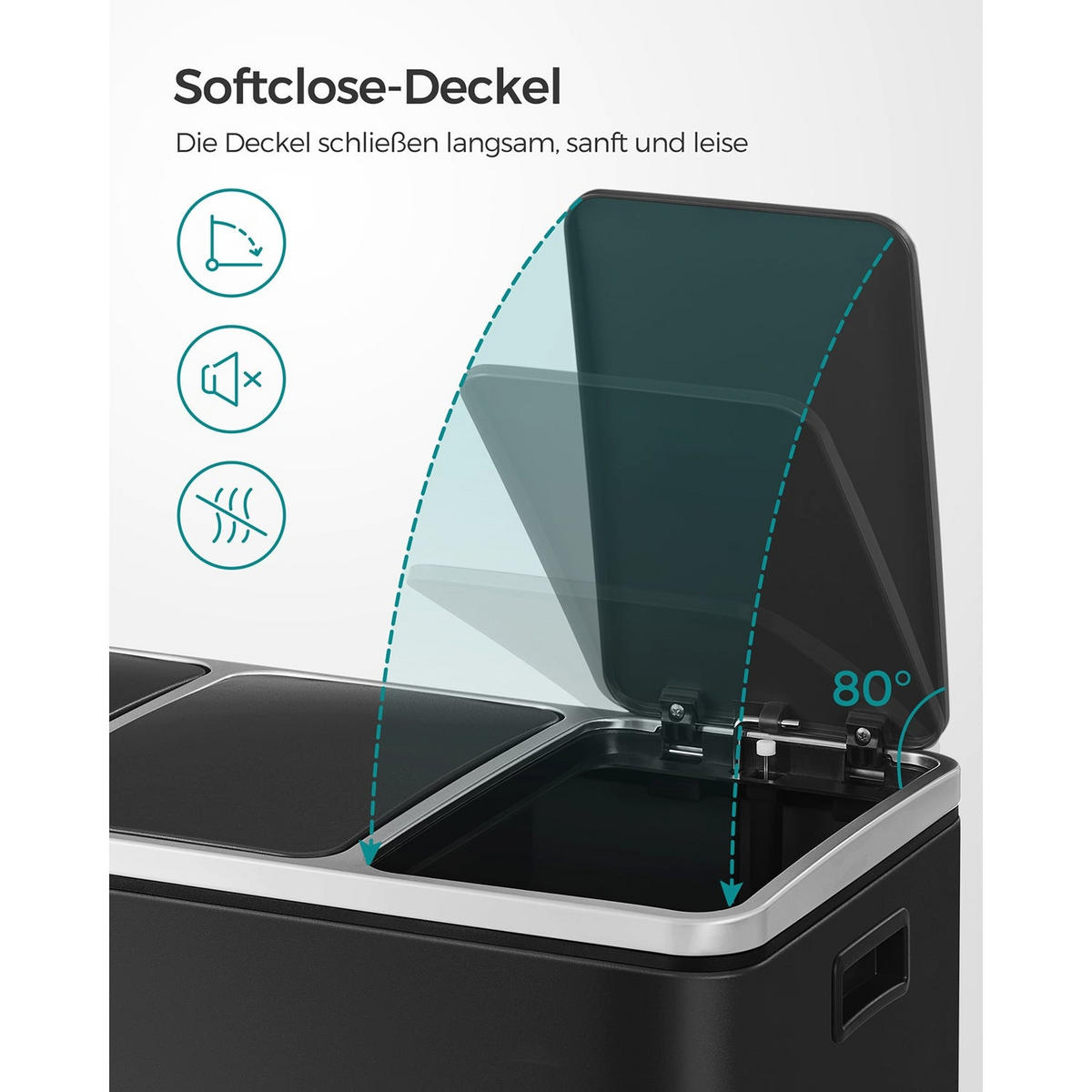 MÜLLEIMER St. John's - Schwarz, Metall (31.5/56/61.5cm) - Hansiro